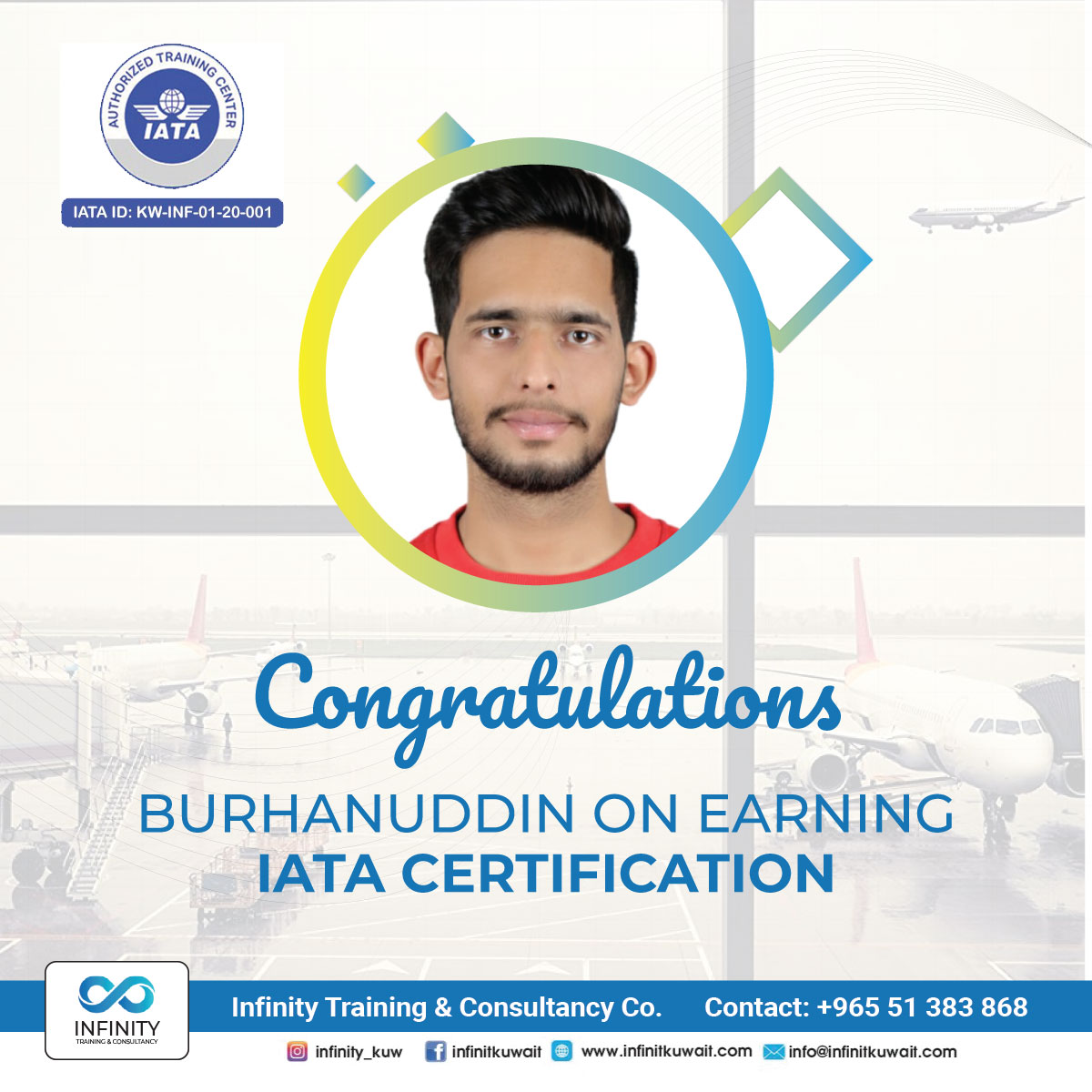 IATA passed student Burhanuddin